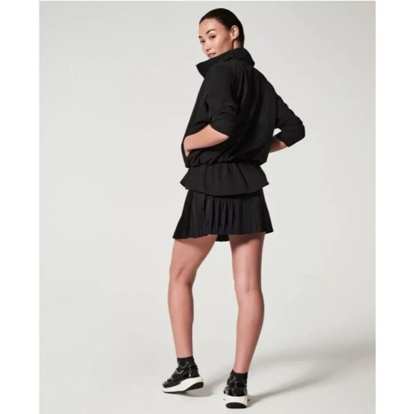 NEW SPANX sz XS Black It's A Cinch Water Resistant Active Zip Up Jacket NWT Hood - Picture 4 of 11